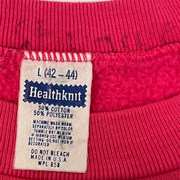 Vintage Yosemite Kid's Pullover Sweatshirt, 1980s, Hot Pink, Size L - Picture 5 of 10